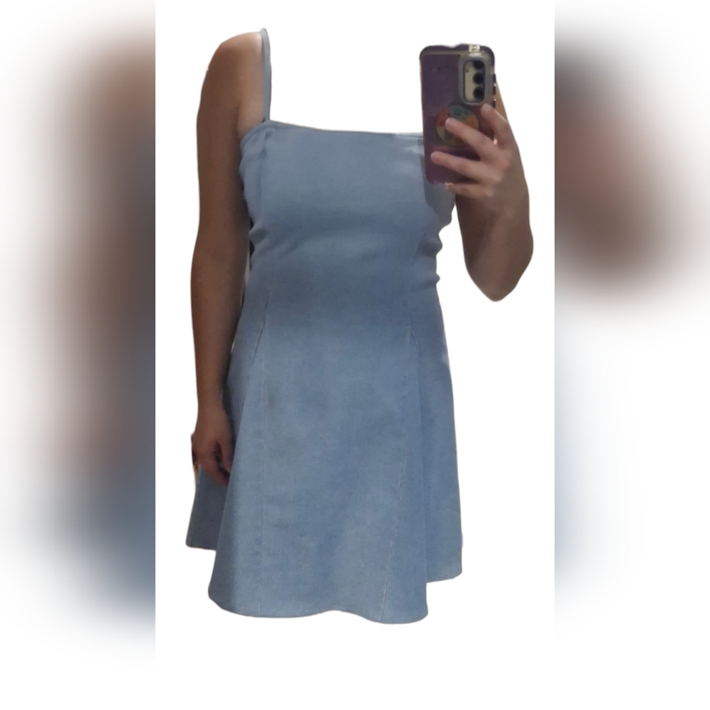 🌺 Elegant Blue Sleeveless Dress